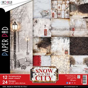 Комплект дизайнерска хартия - SNOW AND THE CITY - 12 листа
