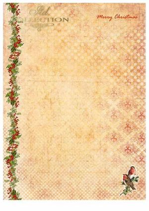 Комплект дизайнерска хартия - Merry Christmas - 5 листа
