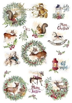 Комплект дизайнерска хартия - Wonderful Christmas Time - 5 листа