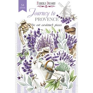 Комплект тагове и изрязани елементи - Journey to Provence - 54 бр.