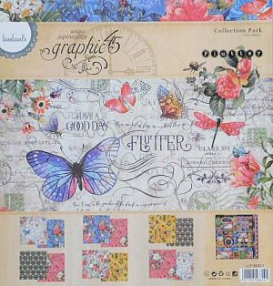 Комплект дизайнерска хартия - Flutter - 12  листа