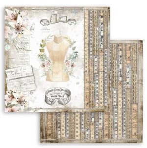 Комплект дизайнерска хартия - Romantic Threads - 10 двустранни листа