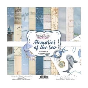Комплект дизайнерска хартия -  Memories of the Sea - 10 двустранни листа