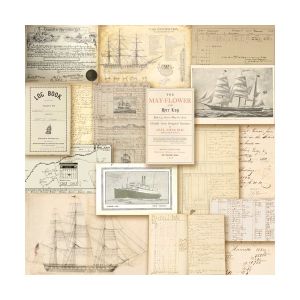 Комплект дизайнерска хартия - MEMORIES OF THE SEA - 10 двустранни листа