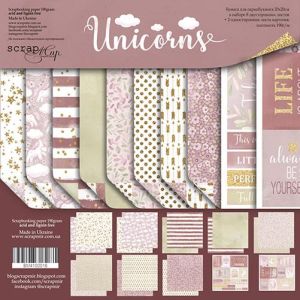 Комплект дизайнерска хартия - UNICORNS - 10 двустранни листа