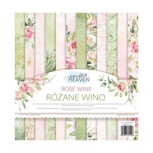 Комплект дизайнерска хартия - ROSE WINE- 12 двустранни листа