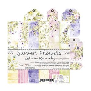 Комплект дизайнерска хартия - SUMMER FLOWERS -24 листа