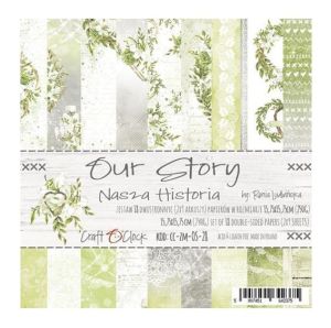 Комплект дизайнерска хартия - OUR STORY - 18 листа