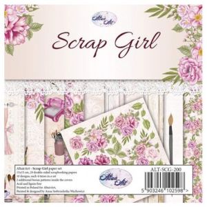 Комплект дизайнерска хартия - SCRAP GIRL - 20 листа