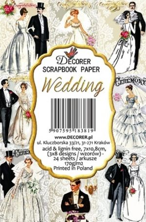 Decorer хартия - Wedding - 7.00 х 10.80 см. - 24 листа