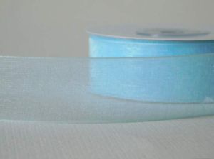 Панделка органза - Светло синьо - 2,50 см - 22.8м.