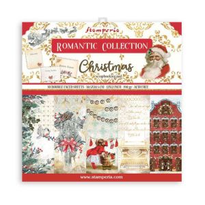 Комплект дизайнерска хартия - Romantic Christmas - 10 двустранни листа