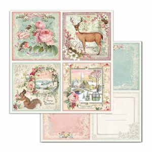 Комплект дизайнерска хартия - Pink Christmas - 10 листа