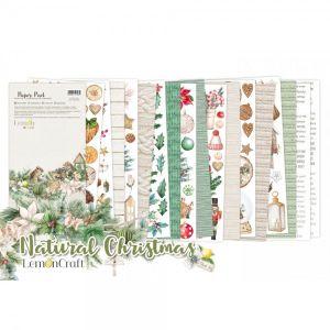 Комплект дизайнерска хартия с елементи за изрязване -  NATURAL CHRISTMAS - 24 листа