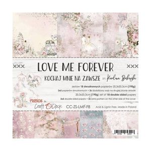 Комплект дизайнерска хартия - LOVE ME FOREVER - 15 листа