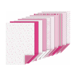 Комплект дизайнерска хартия - Розови мотиви - 20 листа - А4