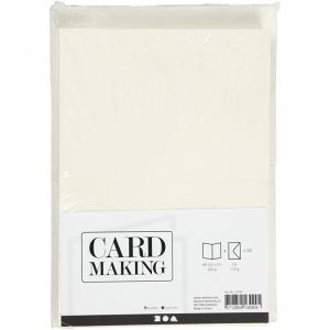 Комплект картички с пликове Бяло - 50 бр. А6