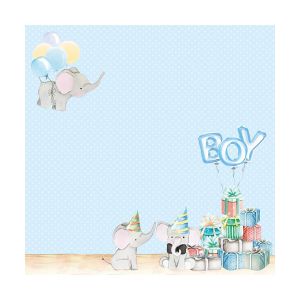 Комплект дизайнерска хартия - MY CUTE BABY ELEPHANT BOY - 10 двустранни листа
