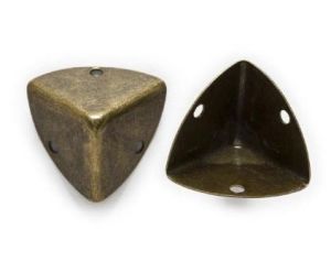 Метални ъгли за кутия - антично злато - 4 бр.- 2.50 х 2.50 х 2.50 см