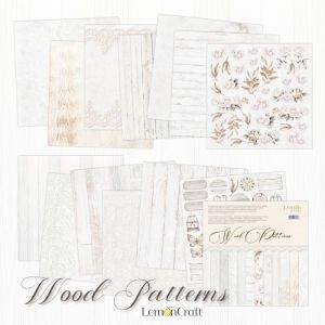 Комплект дизайнерска хартия - WOOD PATTERNS - 12 листа