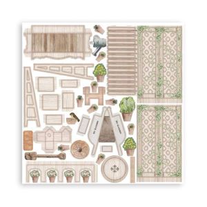 Комплект дизайнерска хартия - Pop Up 3D Cards - Garden House - 2 двустранни листа