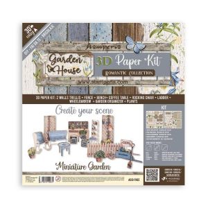 Комплект дизайнерска хартия - Pop Up 3D Cards - Garden House - 2 двустранни листа