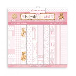 Комплект дизайнерска хартия - Baby Dream Pink - 10 двустранни листа