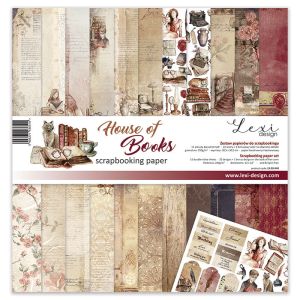 Комплект дизайнерска хартия - House of Books - 11 листа