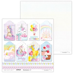 Комплект дизайнерска хартия - Rainbow Unicorn - 11 листа
