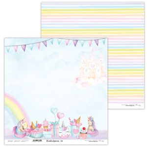 Комплект дизайнерска хартия - Rainbow Unicorn - 11 листа