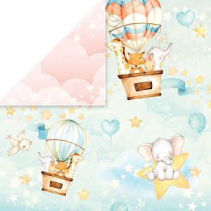 Комплект дизайнерска хартия - Baby Adventure - 12 двустранни листа