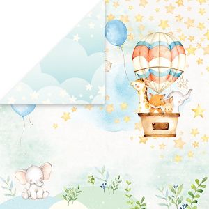 Комплект дизайнерска хартия - Baby Adventure - 12 двустранни листа