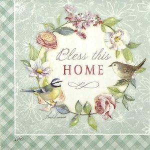 Салфетка Bless this home turquoise 946942