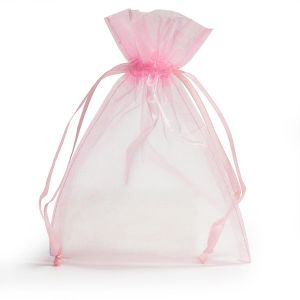 Подаръчни торбички  - Органза Розово  - 5 бр