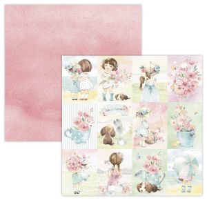 Комплект дизайнерска хартия - Little Blossom - 12 двустранни листа