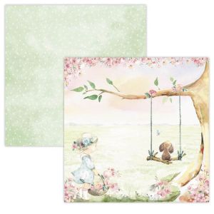 Комплект дизайнерска хартия - Little Blossom - 12 двустранни листа