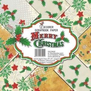 Комплект дизайнерска хартия - Merry Christmas - 18 листа