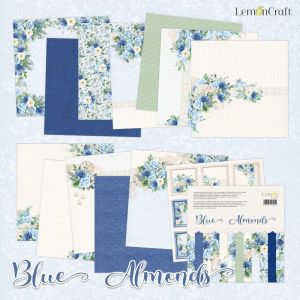 Комплект дизайнерска хартия - BLUE ALMONDS - 6 листа