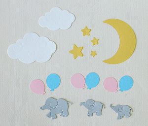 Слончета с цветни балончета - 16 елемента
