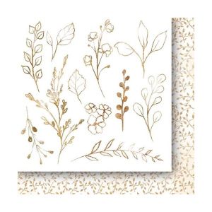 Комплект дизайнерска хартия - GOLDEN DREAMS - FLOWERS AND ORNAMENTS - 24 листа