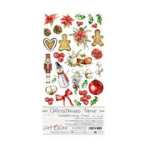 Комплект дизайнерска хартия с елементи за изрязване - CHRISTMAS TIME - 12 листа
