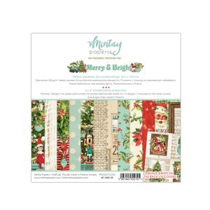 Комплект дизайнерска хартия - MERRY & BRIGHT - 24 листа