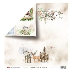 Комплект дизайнерска хартия - SPRINKLED WITH SNOW -12 двустранни листа
