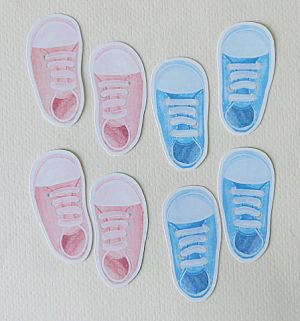 Комплект тагове и изрязани елементи - Baby shoes  - 4  комплекта