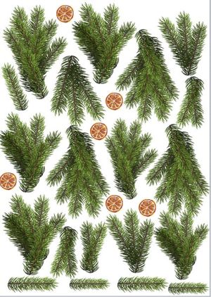 Комплект изрязани елементи - Christmas tree branches - 44 бр.