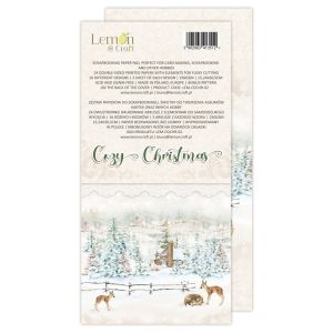 Комплект дизайнерска хартия с елементи за изрязване - COZY CHRISTMAS - 24 листа
