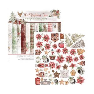 Комплект дизайнерска хартия -  THE CHRISTMAS TIME - 6 двустранни листа
