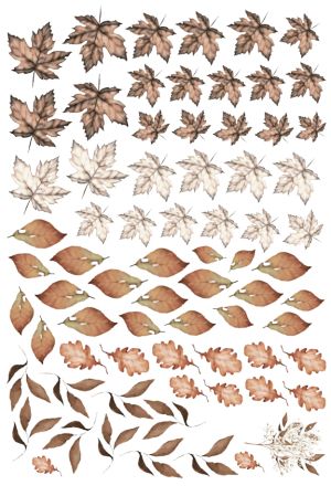 Комплект изрязани елементи - Autumn leaves - 70  бр.