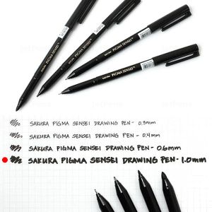 Пигментен маркер  Sakura за Манга Илюстрации - Черно - 1.00 мм
