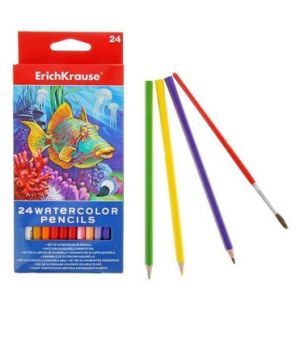 Акварелни моливи Erich Krause - 24 цвята + четка